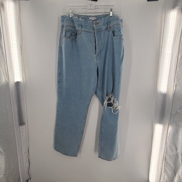 Good American Womens Plus Size 16 Blue High Rise Distressed Slim Fit Jeans - Picture 3 of 16